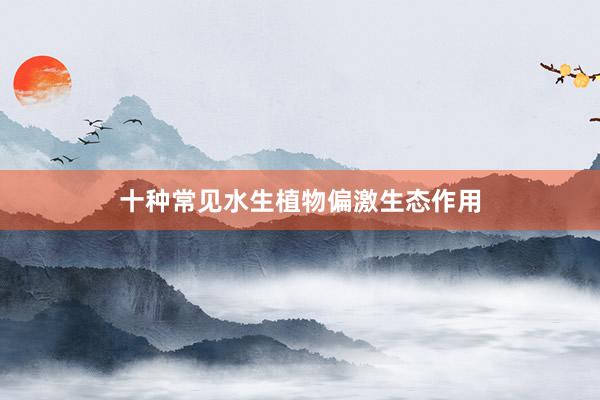 十种常见水生植物偏激生态作用